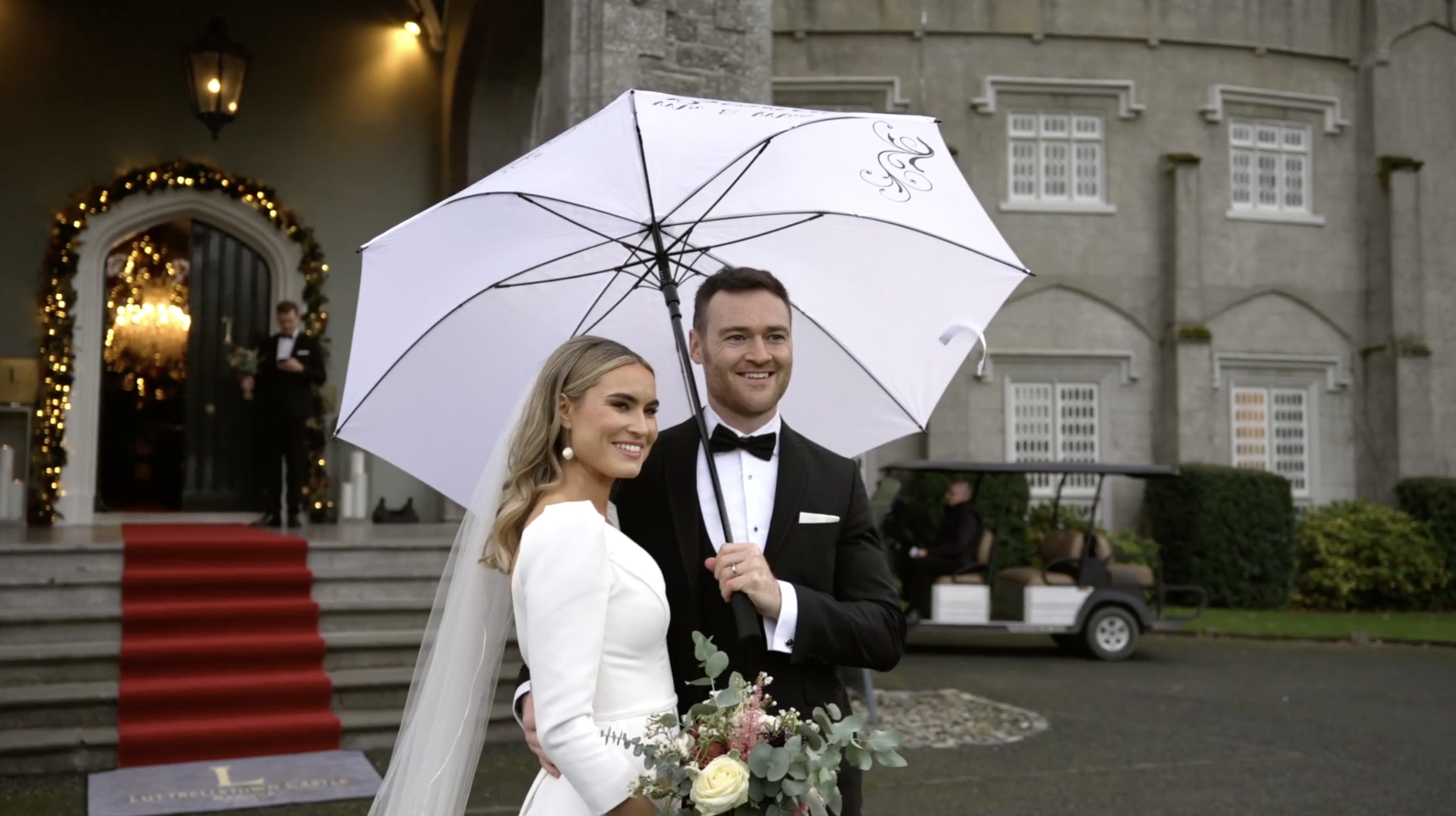 A bride and groom at Luttrellstown Castle, Dublin